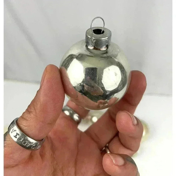 VTG Lot of 8 Mercury Glass Ornaments Holiday Christmas Gold Silver Shiny Brite - Picture 6 of 14